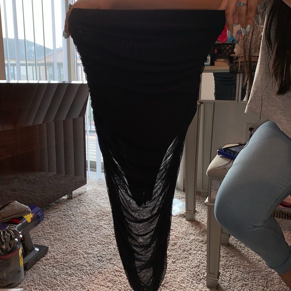 Black mesh dress